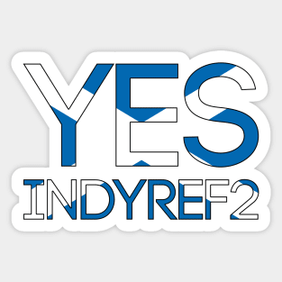 YES INDYREF2, Pro Scottish Independence Saltire Flag Text Slogan Sticker